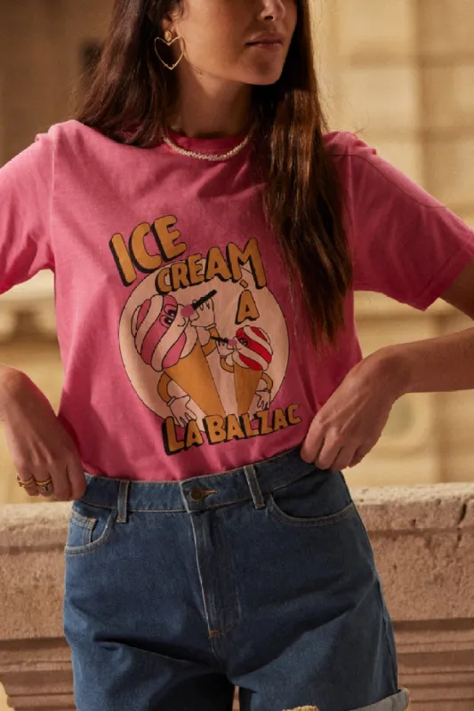 Bree pink icecream t-shirt sold by Balzac Paris