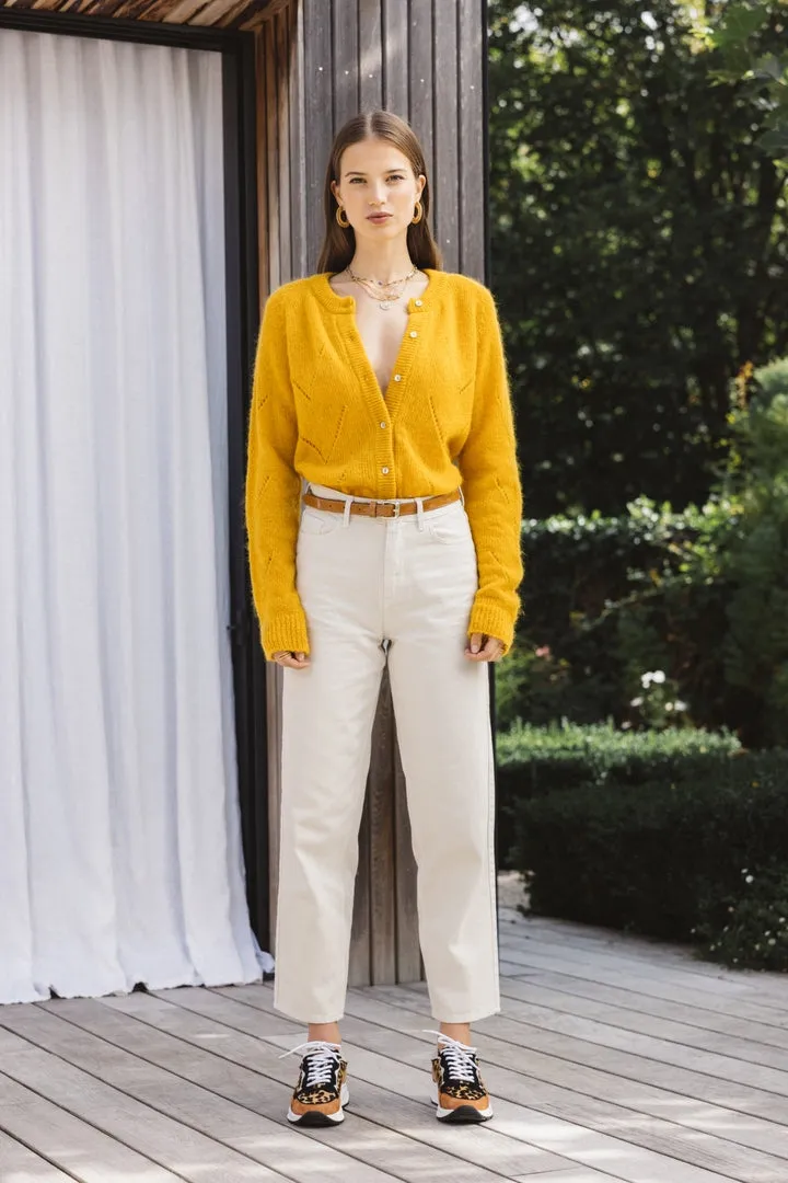 Caleb yellow gold cardigan sold by Balzac Paris product image thumbnail 2