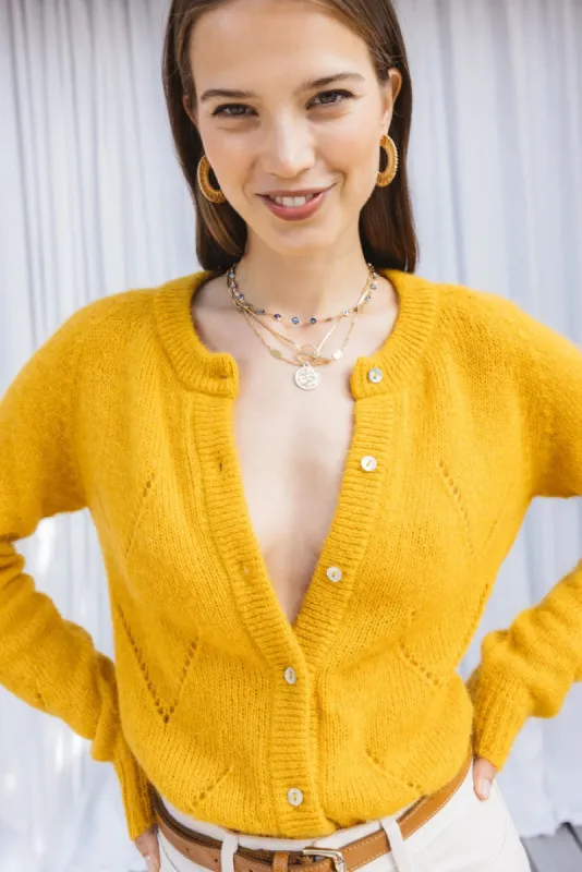 Caleb yellow gold cardigan sold by Balzac Paris