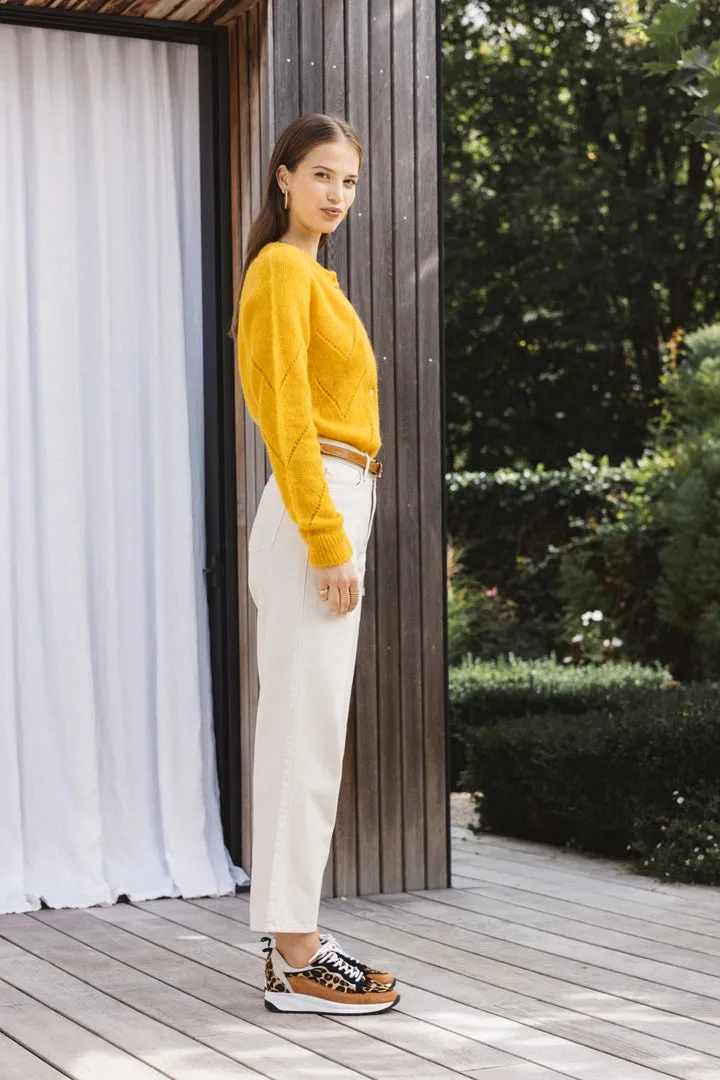 Caleb yellow gold cardigan sold by Balzac Paris product image thumbnail 3