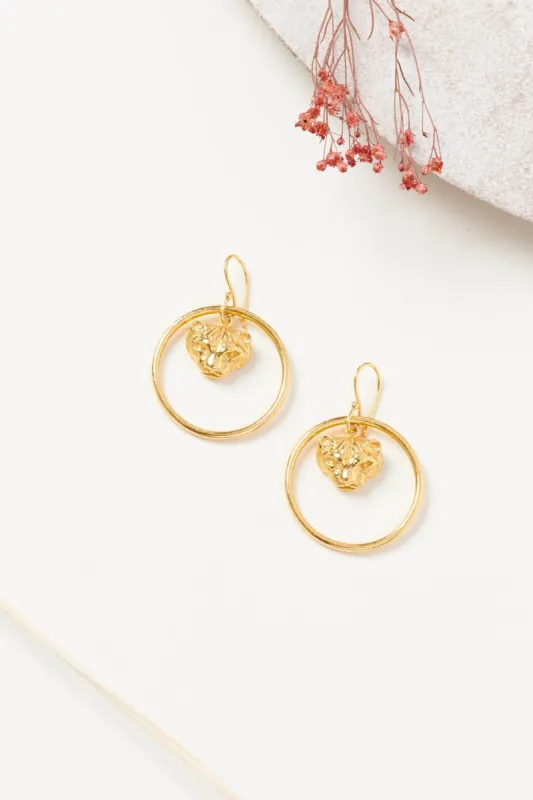 Timba tiger head earrings sold by Balzac Paris