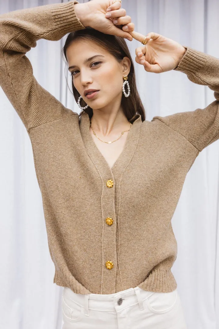 Hilda beige cardigan sold by Balzac Paris