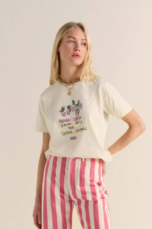 Bree Cocktail party ecru t-shirt sold by Balzac Paris