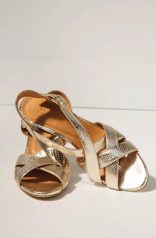 Silver Sybille sandals sold by Balzac Paris