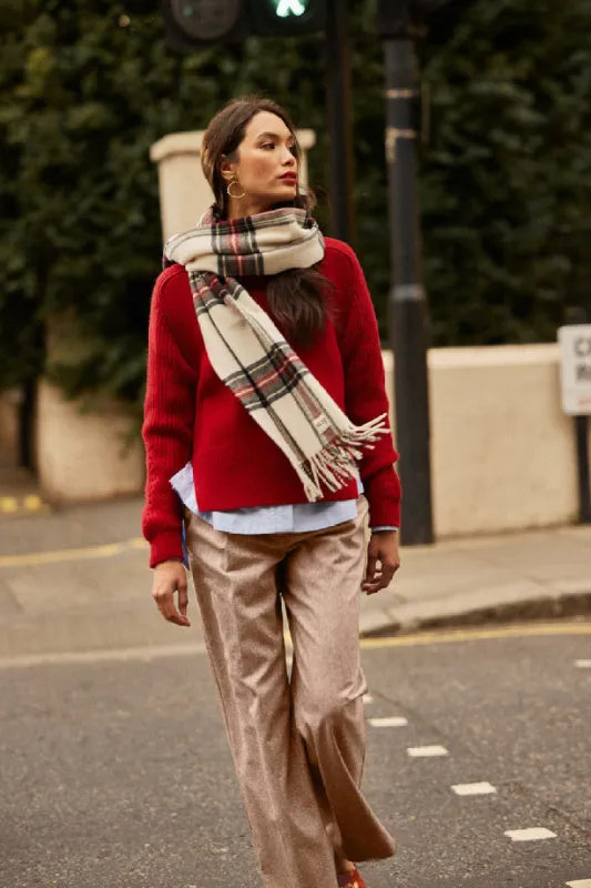 Public ecru tartan scarf sold by Balzac Paris