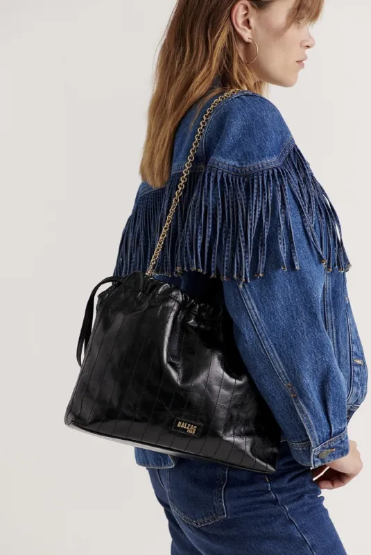 Amaïa black crumpled bag made by Balzac Paris