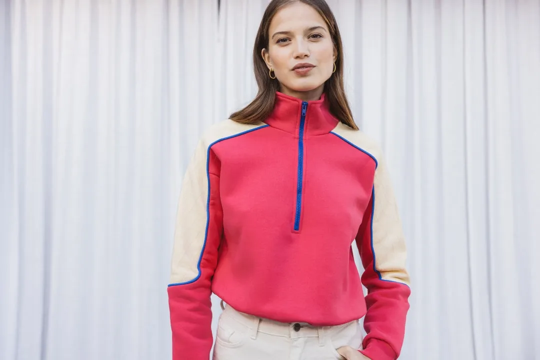Contrast pink and ecru sweatshirt sold by Balzac Paris product image thumbnail 4