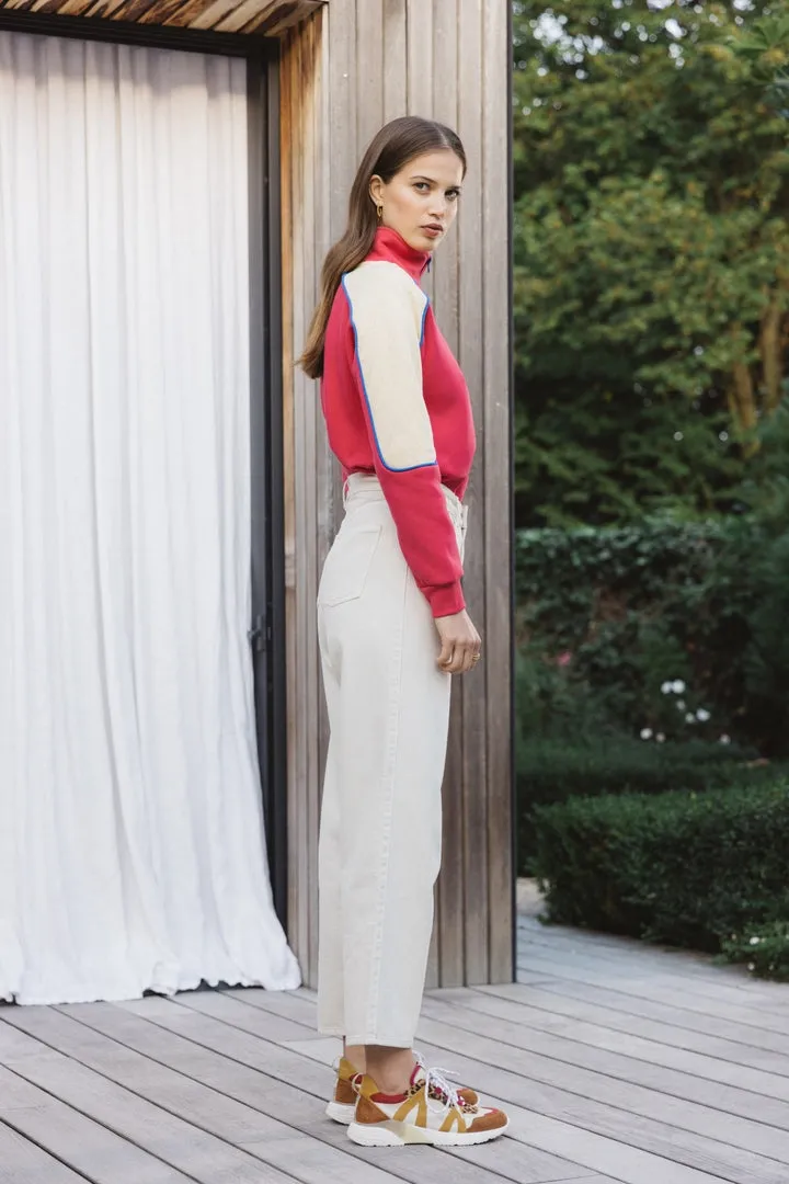 Contrast pink and ecru sweatshirt sold by Balzac Paris product image thumbnail 3