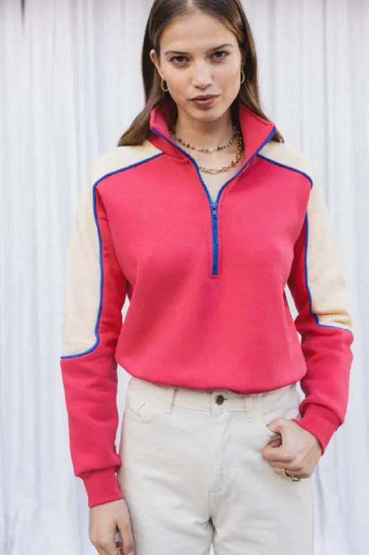 Contrast pink and ecru sweatshirt made by Balzac Paris