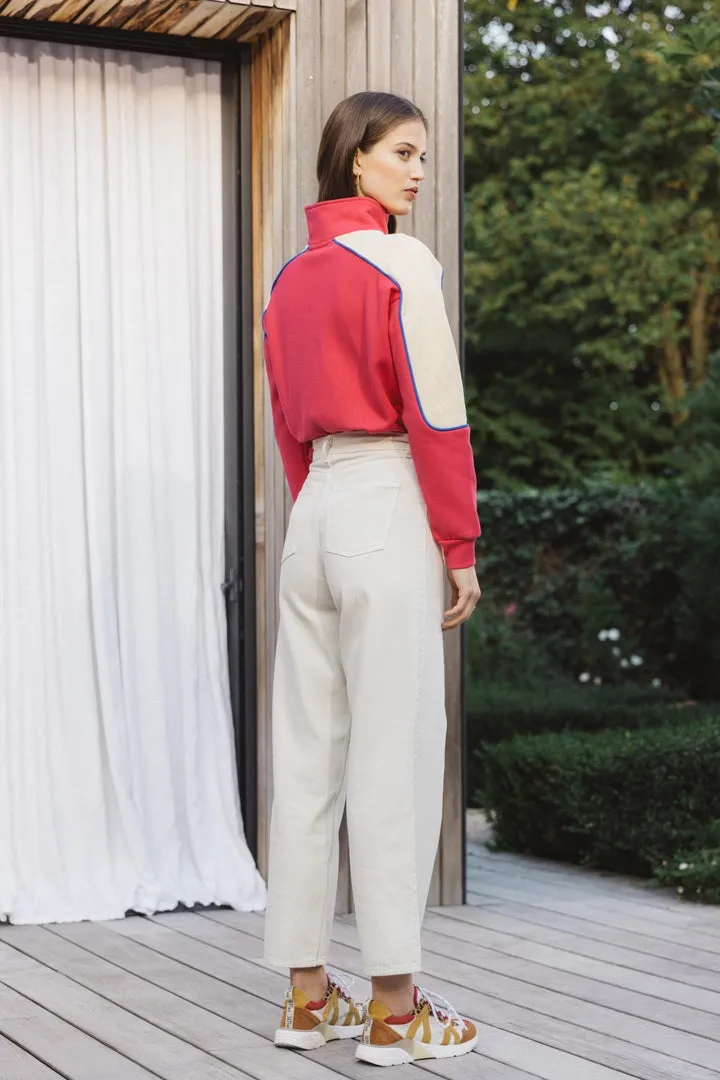 Contrast pink and ecru sweatshirt sold by Balzac Paris product image thumbnail 5