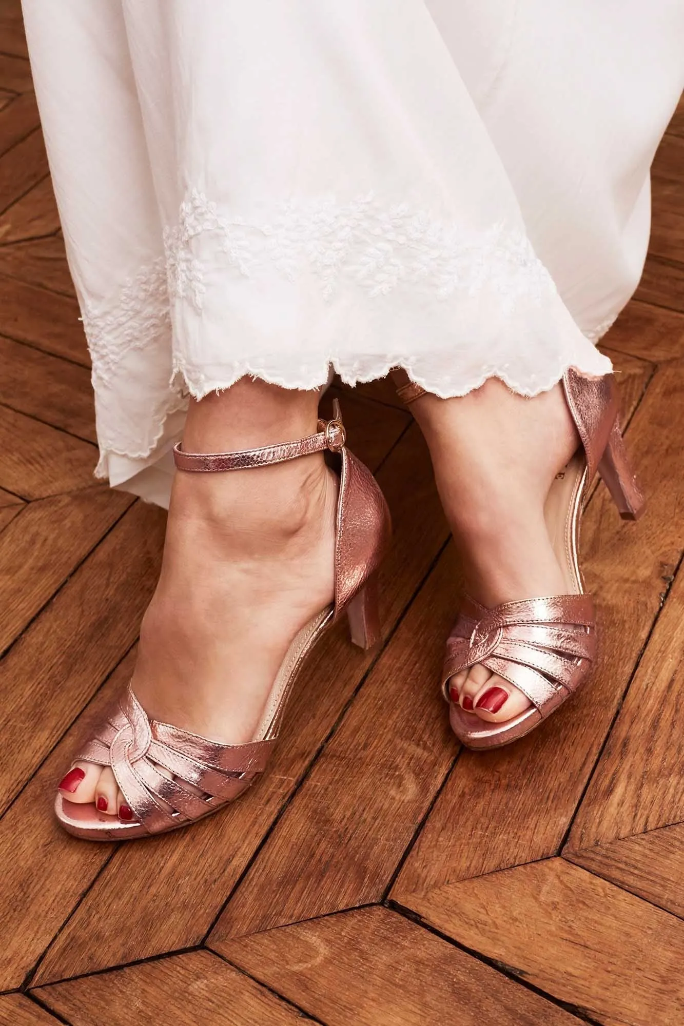 Metallic pink Frances sandals sold by Balzac Paris product image thumbnail 3