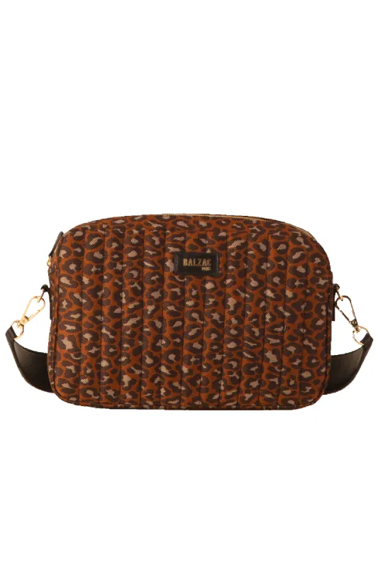 Large Caesar bag in leopard jacquard made by Balzac Paris