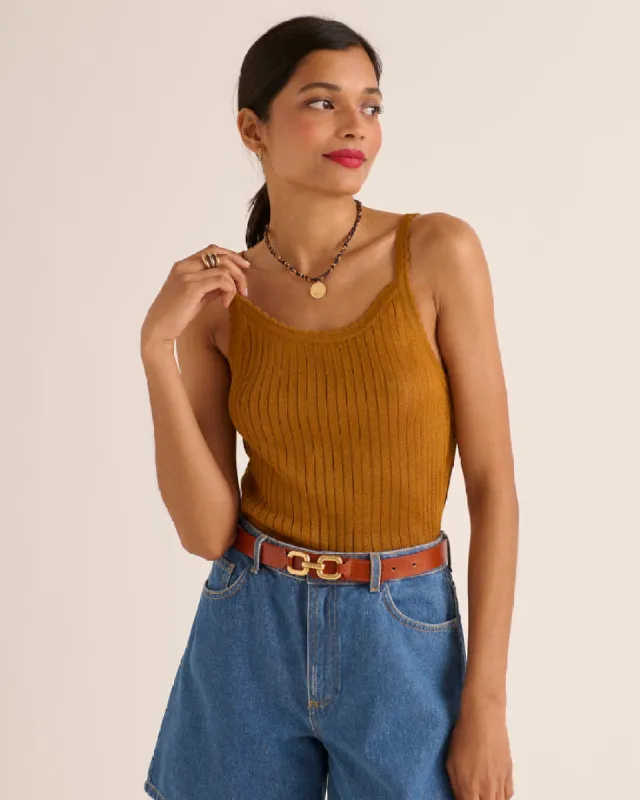 Ocher shell top sold by Balzac Paris