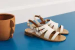 Regatta ecru patent sandals sold by Balzac Paris