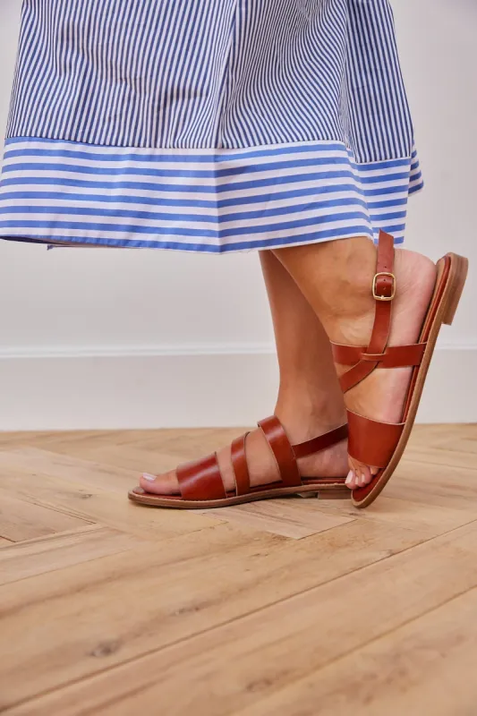 Narcissus cognac sandals sold by Balzac Paris
