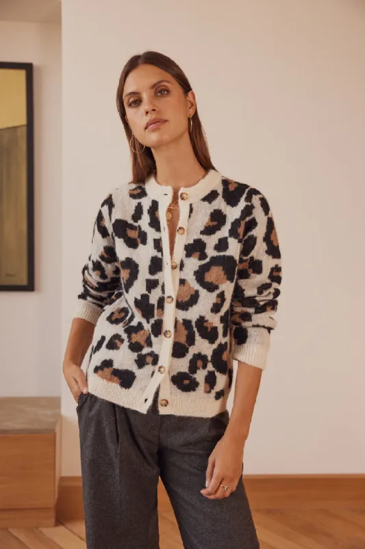 Vivien leopard cardigan sold by Balzac Paris