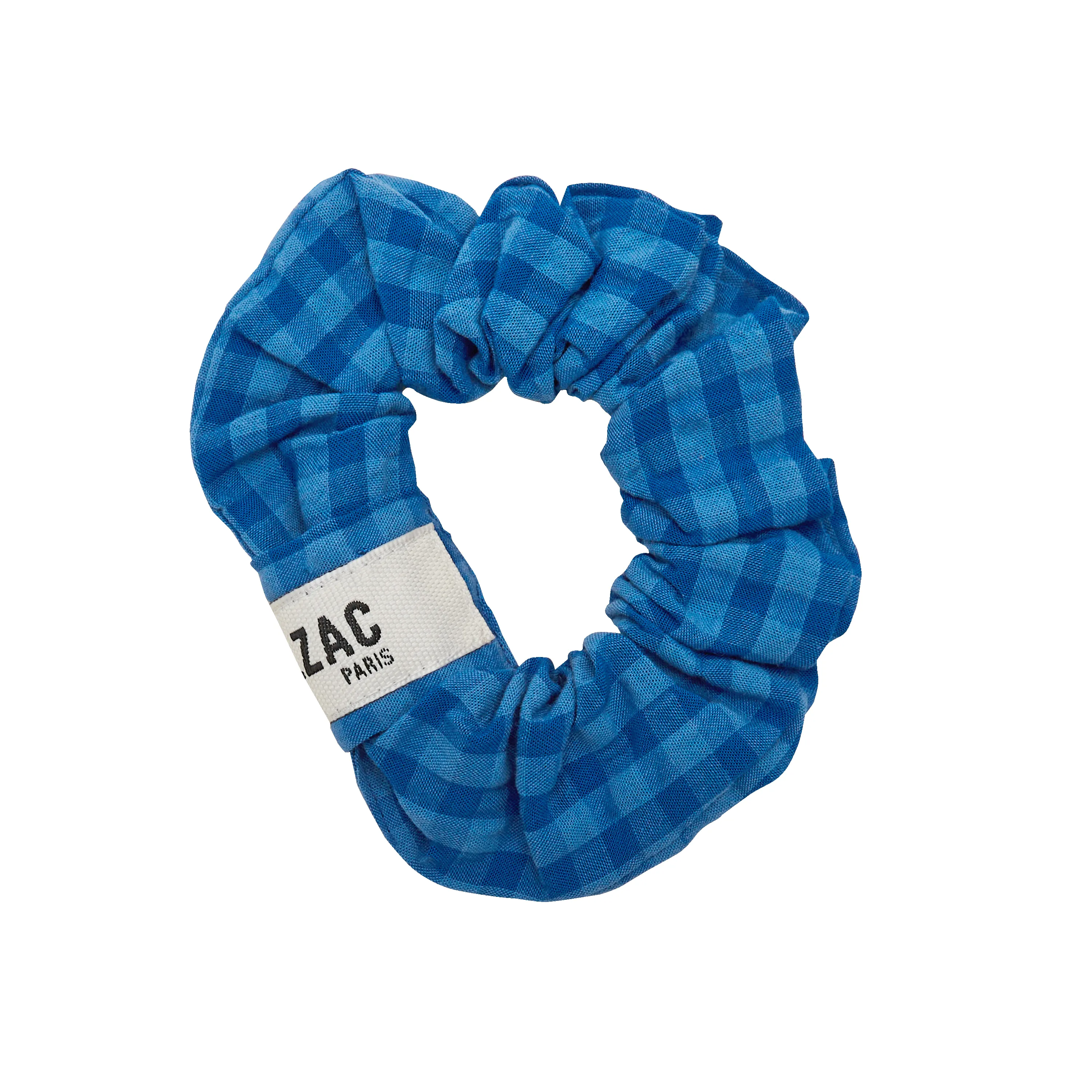 Blue gingham scrunchie sold by Balzac Paris product image thumbnail 4