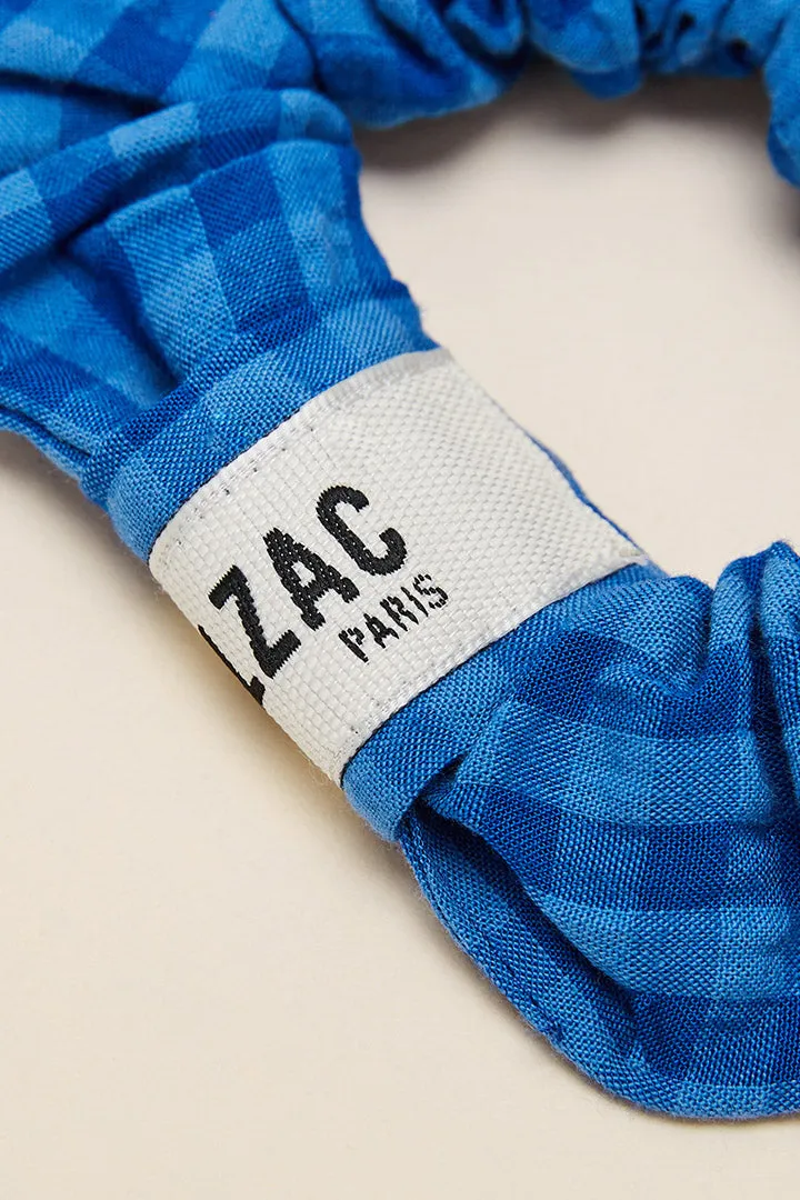 Blue gingham scrunchie sold by Balzac Paris product image thumbnail 3