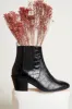 black croc-effect embossed laeticia ankle boots sold by Balzac Paris