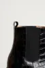 black croc-effect embossed laeticia ankle boots sold by Balzac Paris