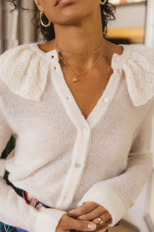 Ecru Hugo cardigan sold by Balzac Paris