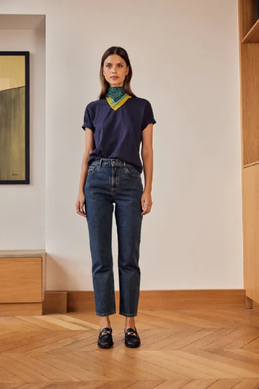 Bree navy t-shirt sold by Balzac Paris