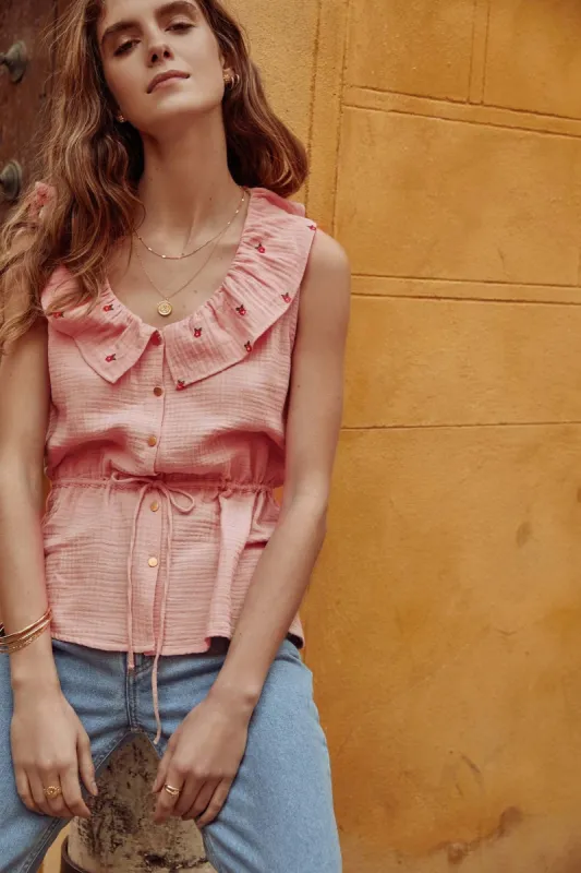 Pink Deva blouse sold by Balzac Paris