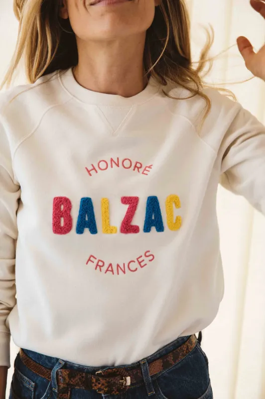 Literary sweatshirt Honoré/Frances ecru sold by Balzac Paris