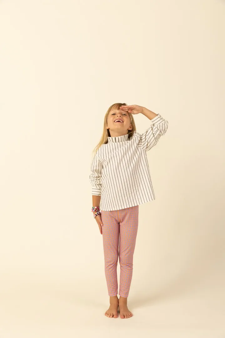 Citron pink check leggings sold by Balzac Paris product image thumbnail 3