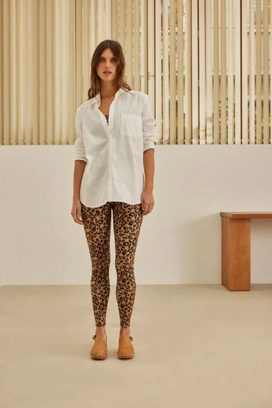 Coffee leopard Calme leggings sold by Balzac Paris