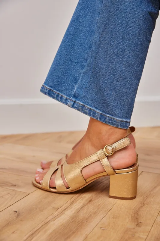 Golden Gaëlle sandals sold by Balzac Paris