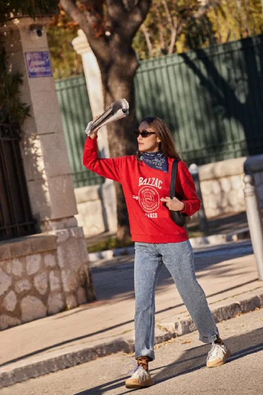 Harlow BP 2024 red sweatshirt made by Balzac Paris