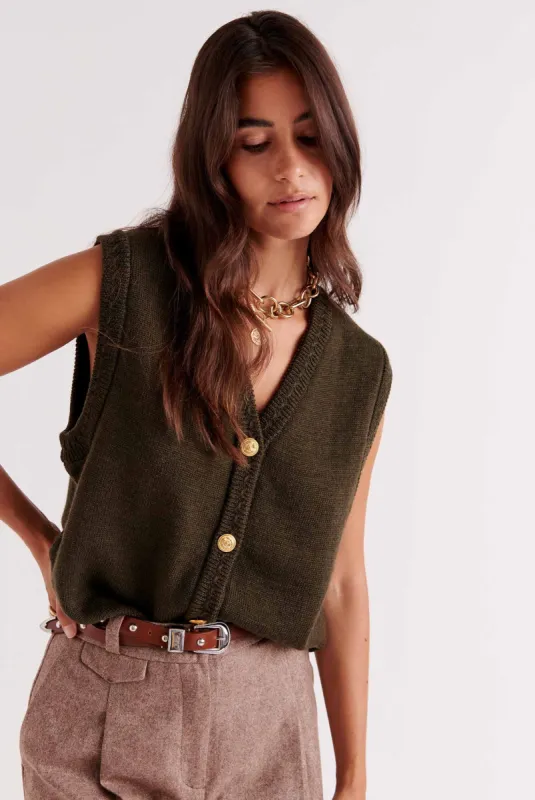 Khaki Constant Vest made by Balzac Paris
