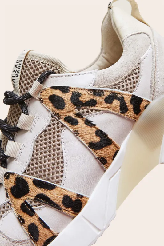 Sand and cheetah Astor sneakers sold by Balzac Paris