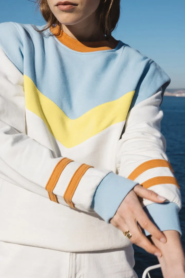 Fabulous blue and yellow sweatshirt sold by Balzac Paris product image thumbnail 3