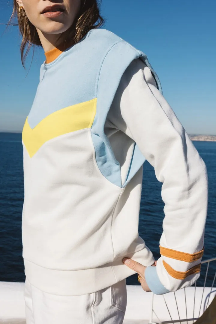 Fabulous blue and yellow sweatshirt sold by Balzac Paris product image thumbnail 2