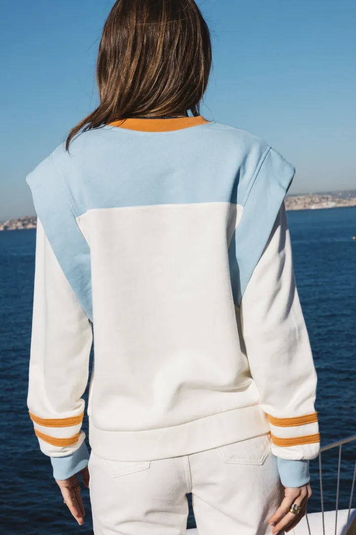 Fabulous blue and yellow sweatshirt sold by Balzac Paris product image thumbnail 5