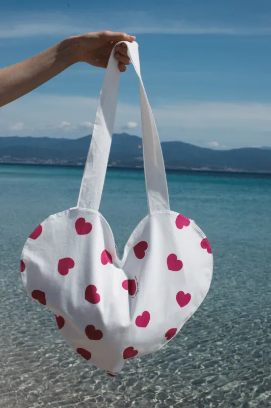 Freesia pink hearts tote bag sold by Balzac Paris