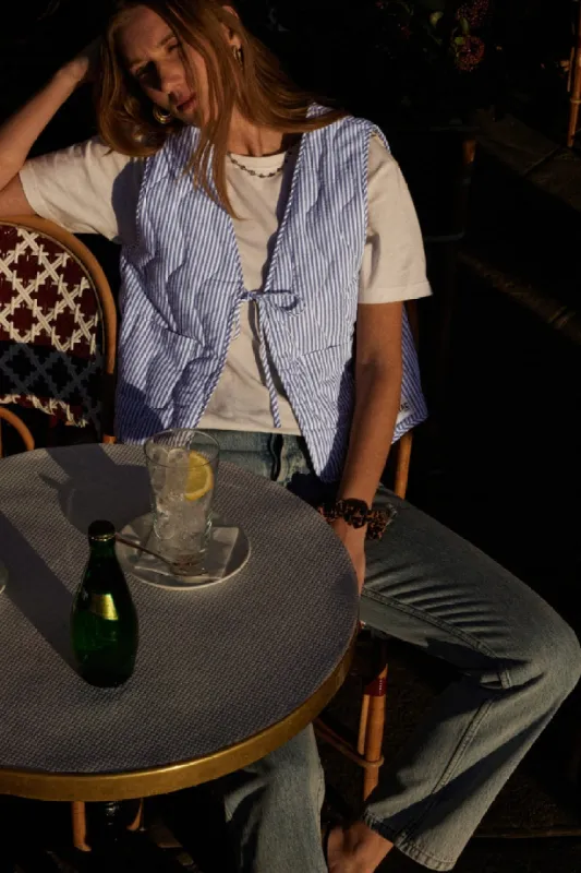 Blue striped Nuance cardigan sold by Balzac Paris