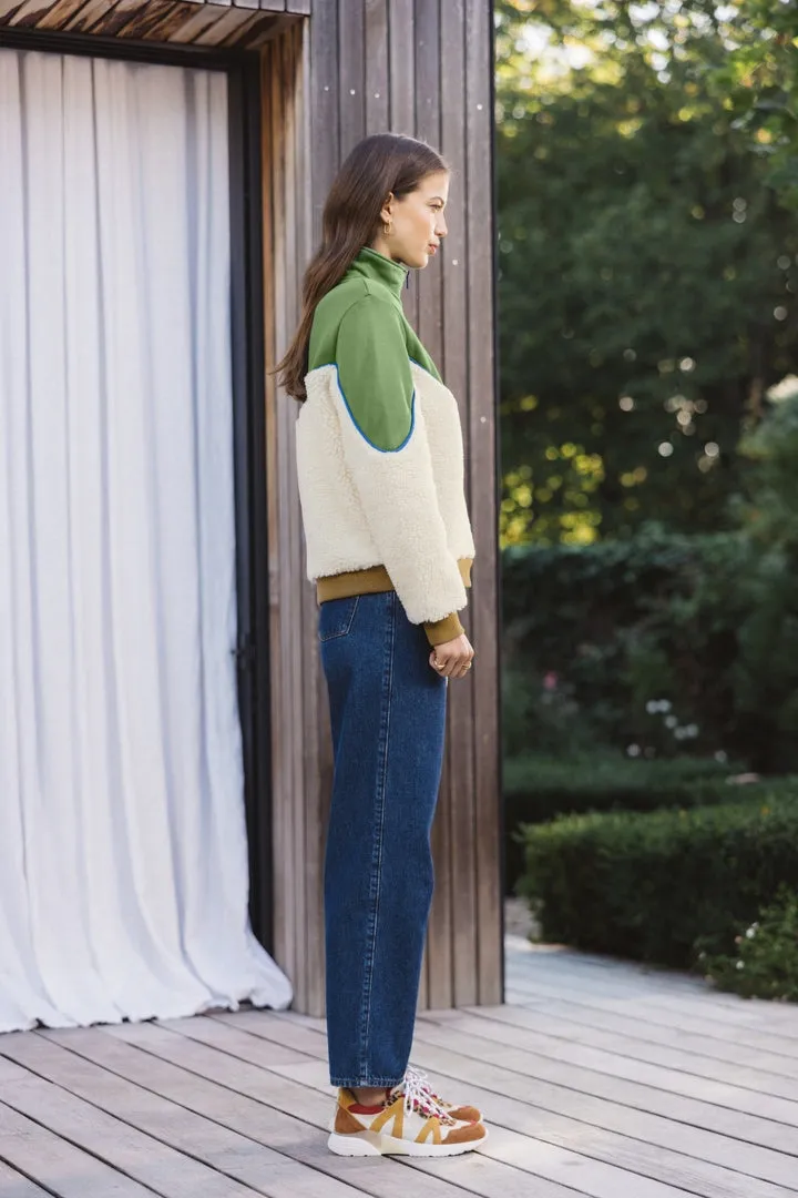 brown and green fleece mirror sweatshirt sold by Balzac Paris product image thumbnail 3