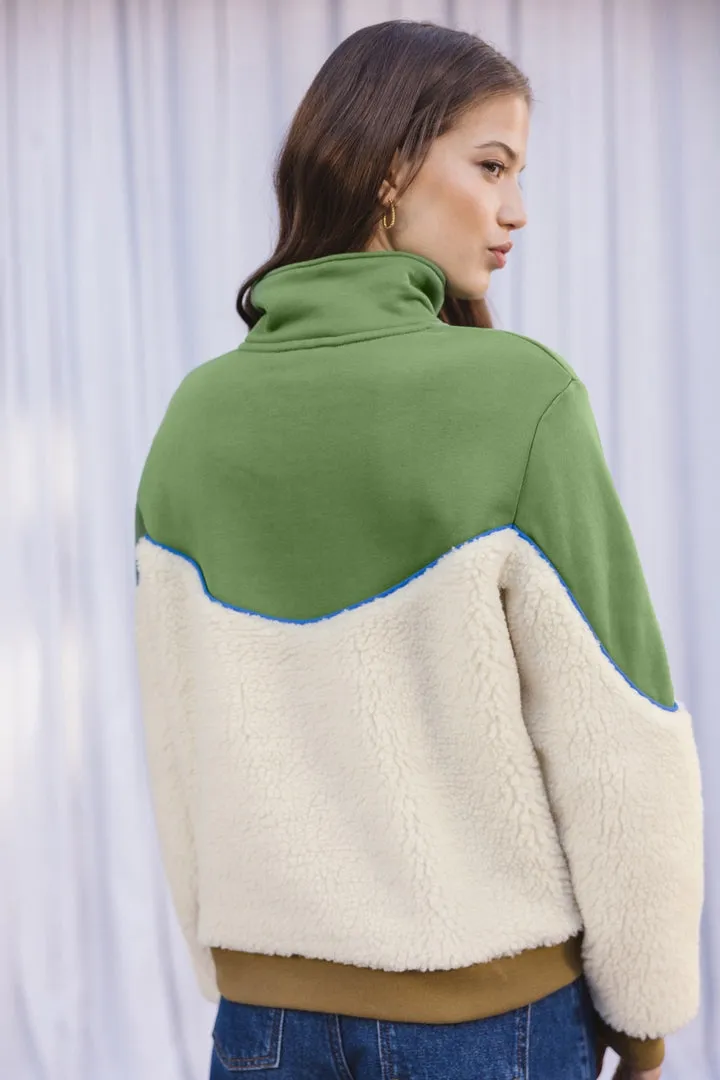 brown and green fleece mirror sweatshirt sold by Balzac Paris product image thumbnail 5
