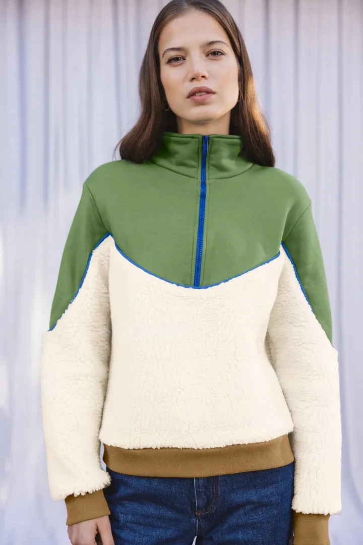 brown and green fleece mirror sweatshirt sold by Balzac Paris product image thumbnail 2