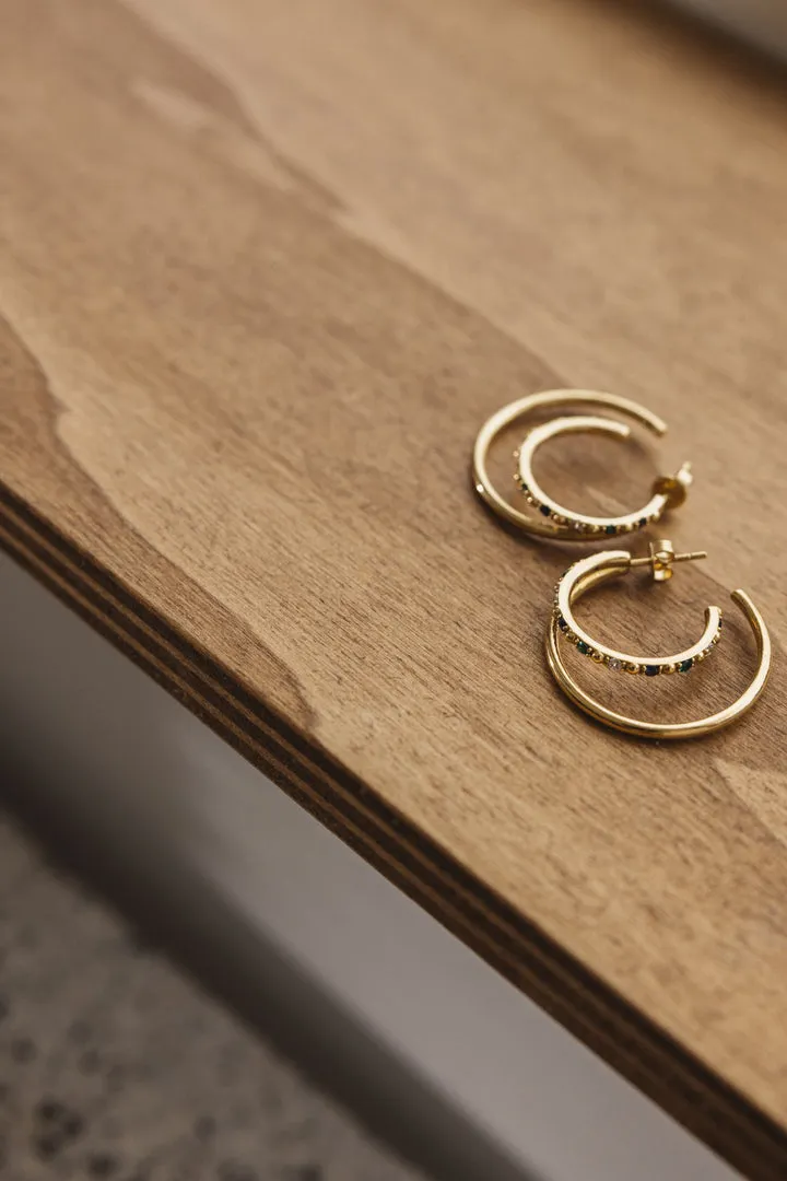 Multicolor golden Mermaid earrings sold by Balzac Paris