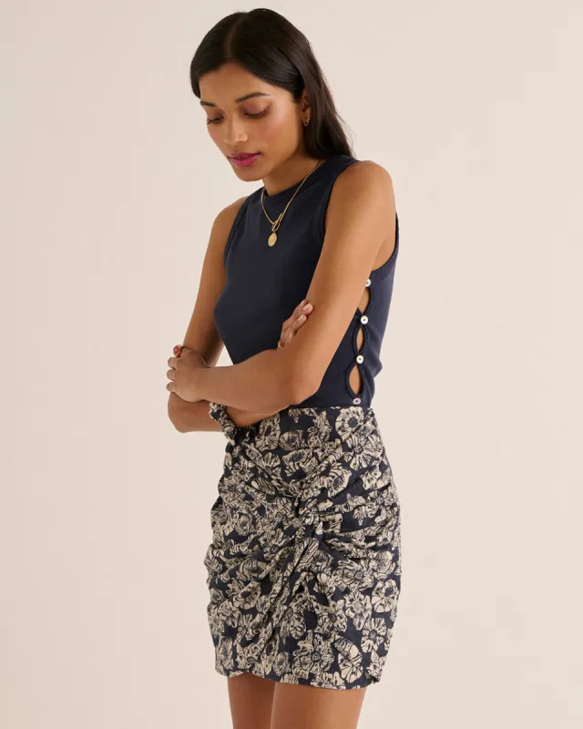 Navy blue Oregano top sold by Balzac Paris