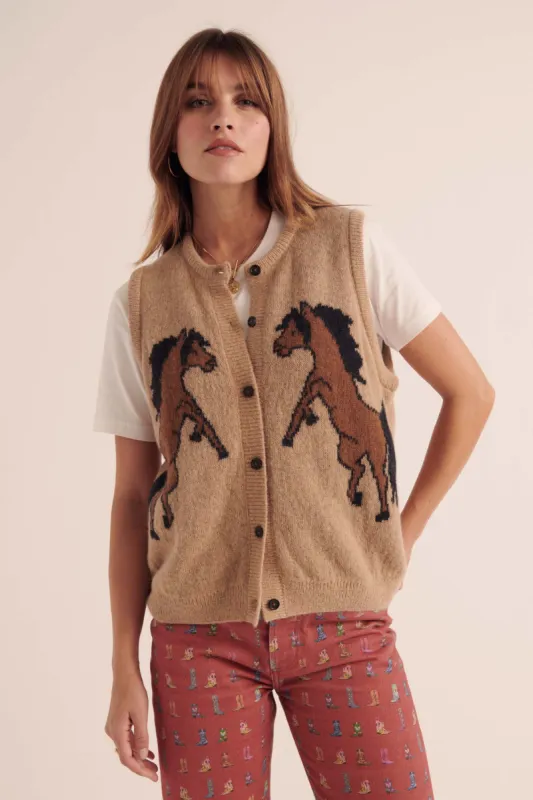 Jolly camel and brown cardigan sold by Balzac Paris