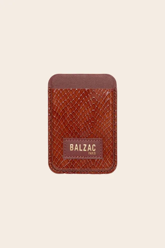 Native Union x BP embossed cognac leather card holder sold by Balzac Paris