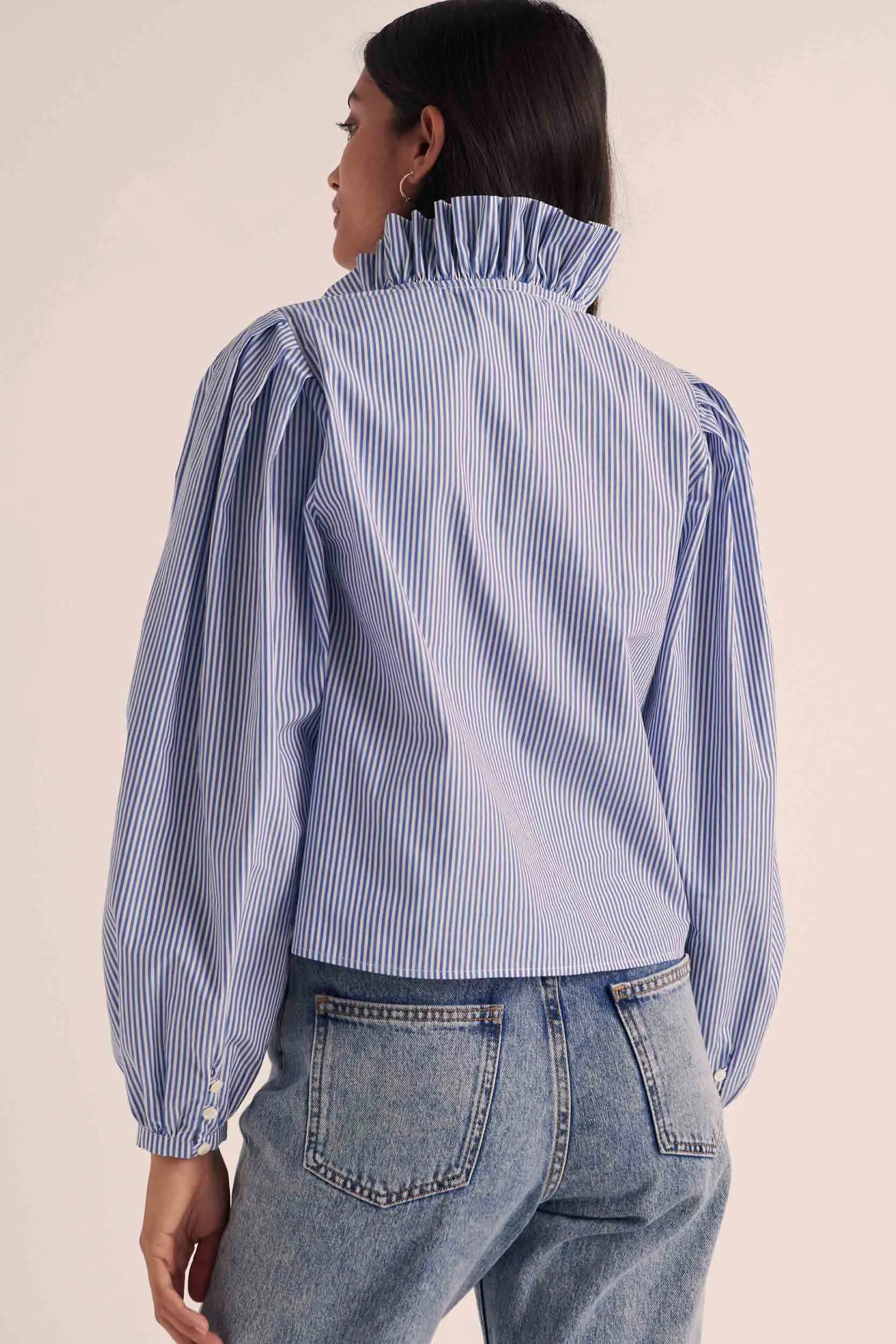 Davis blue and white striped shirt sold by Balzac Paris product image thumbnail 3