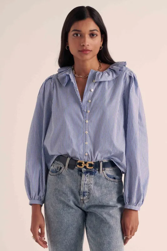 Davis blue and white striped shirt sold by Balzac Paris