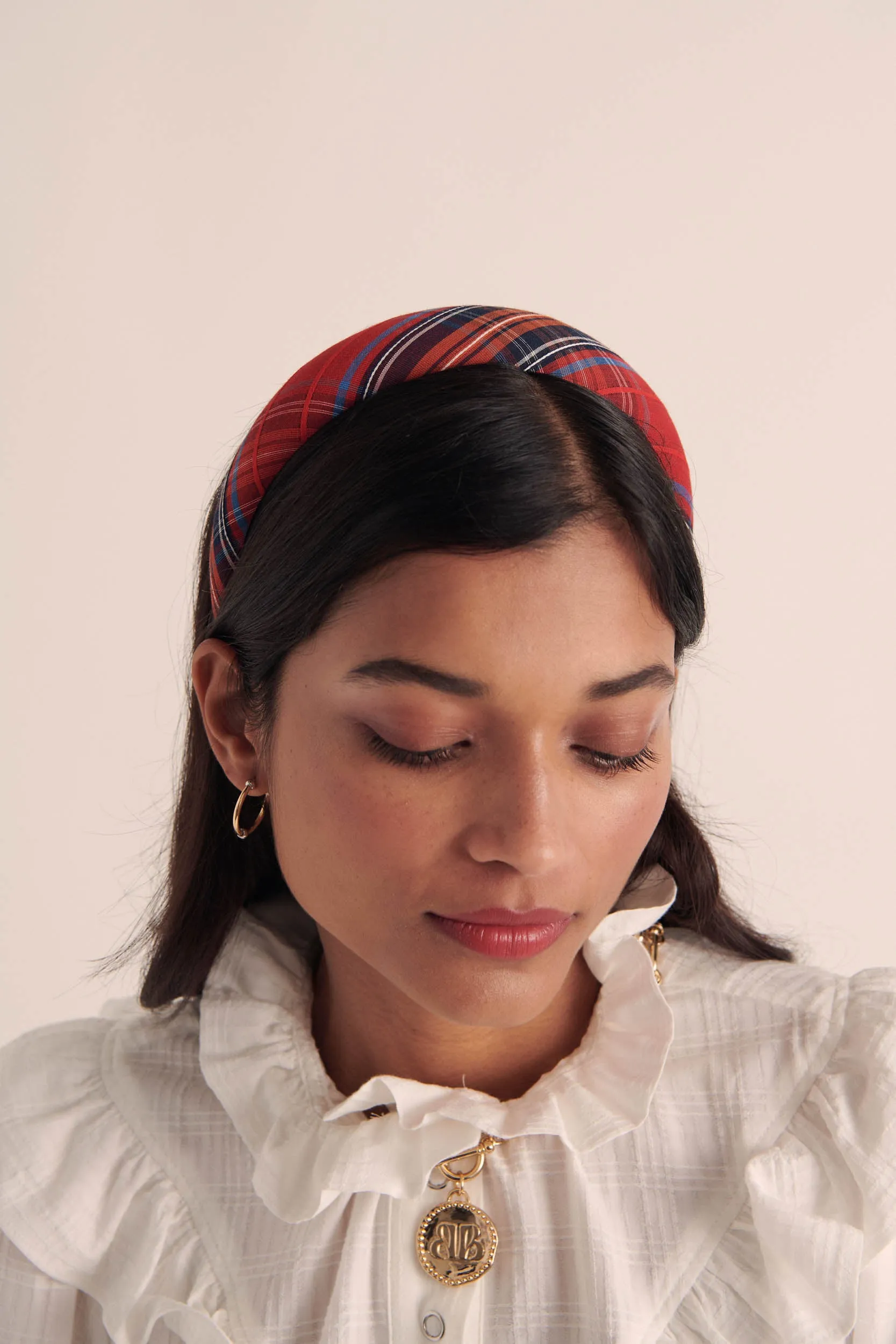 Nelly red tartan headband sold by Balzac Paris product image thumbnail 3