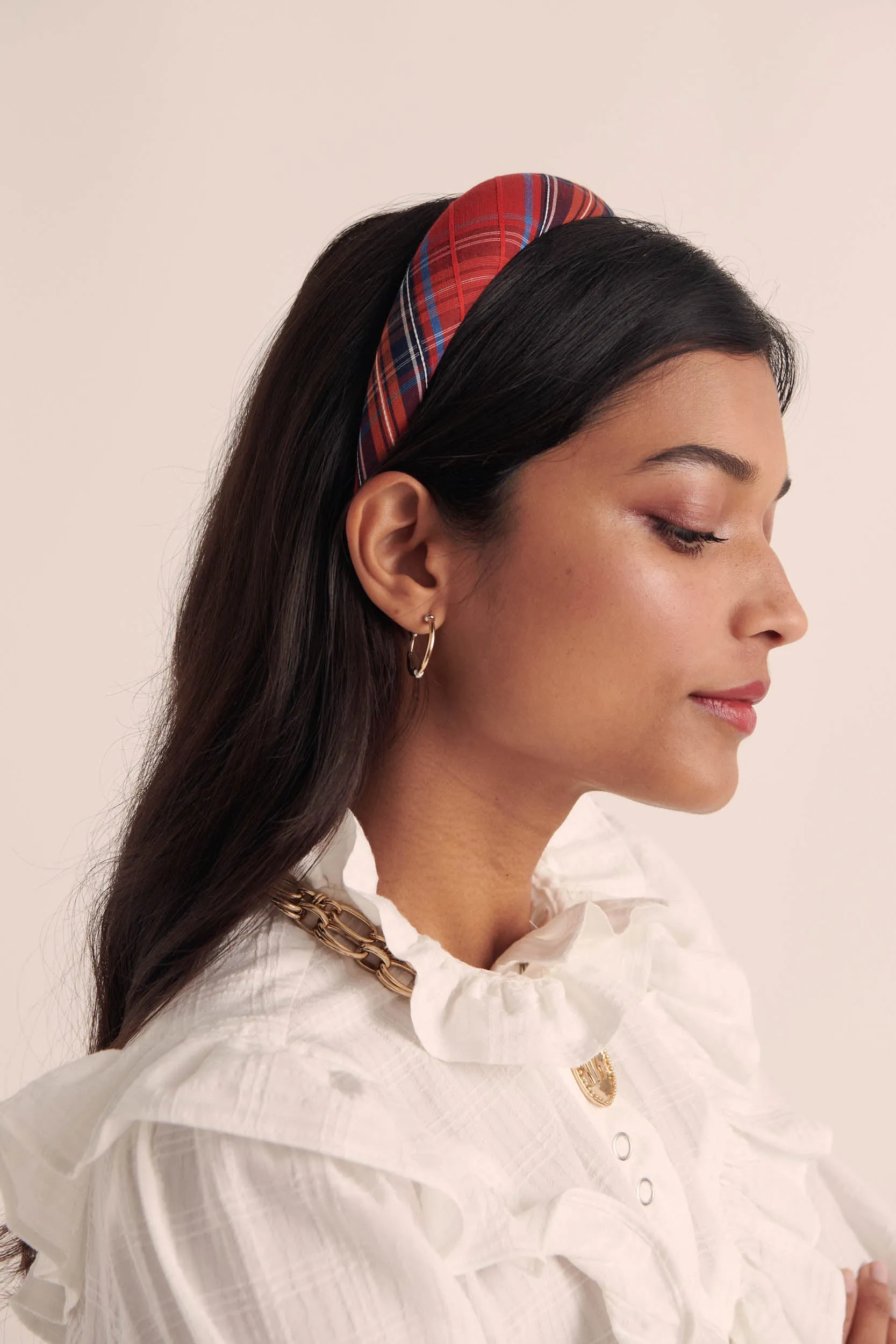 Nelly red tartan headband sold by Balzac Paris product image thumbnail 4